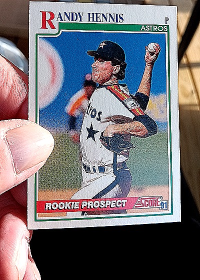 1991 Score #752 Randy Hennis Rookie Prospect Houston Astros — front