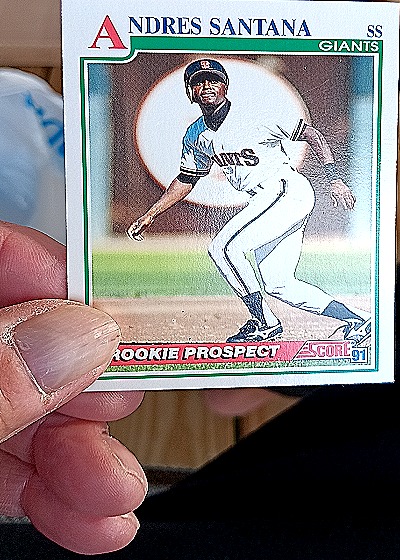 1991 Score #762 Andres Santana Rookie Prospect — front