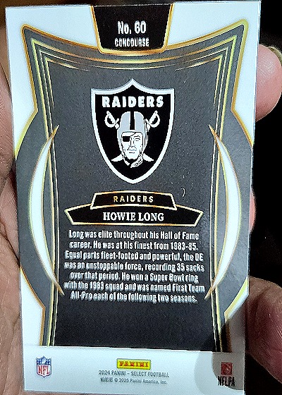 2024 Panini Select Concourse #60 Howie Long Raiders — back