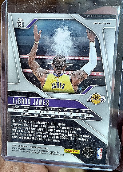 2024-25 Panini Prizm #130 LeBron James — back