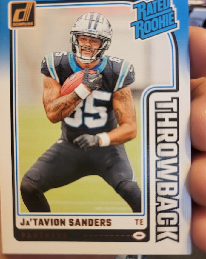 2024 Donruss #26 Ja'Tavion Sanders Rated Rookies Throwback — front