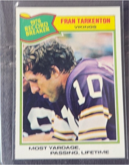 1977 Topps #454 Fran Tarkenton Record Breaker — front