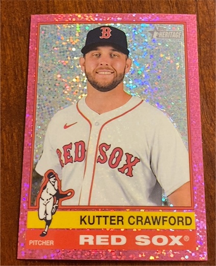 2025 Topps Heritage Chrome Pink Sparkle #419 Kutter Crawford — front