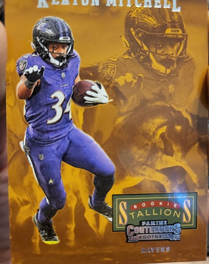 2023 Panini Contenders #11 Keaton Mitchell Rookie Stallions — front