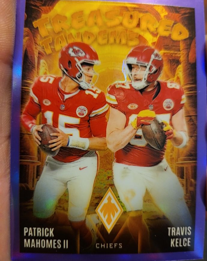 2024 Panini Phoenix Treasured Tandems #TT-KC Patrick Mahomes II / Travis Kelce — front