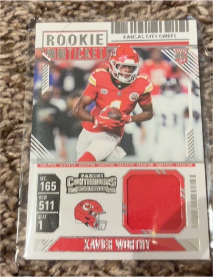 2024 Panini Contenders #RTS-XWY Xavier Worthy Rookie Ticket Patch — front