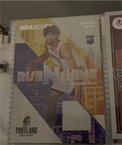 2022-23 Panini NBA Hoops #RS-SS Shaedon Sharpe Rise N Shine Memorabilia — front