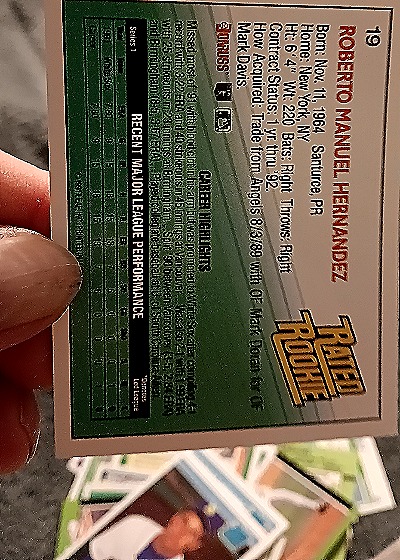 1992 Donruss #19 Roberto Hernandez — back