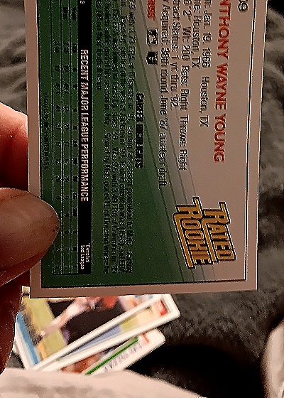 1992 Donruss #409 Anthony Young — back