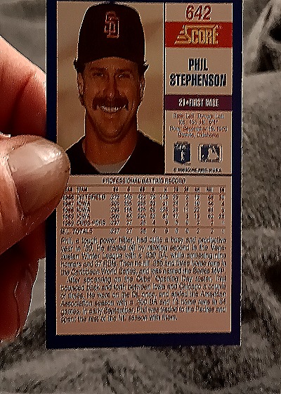 1990 Score #642 Phil Stephenson — back