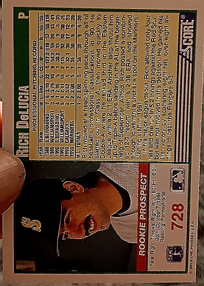 1991 Score #728 Rich DeLucia — back