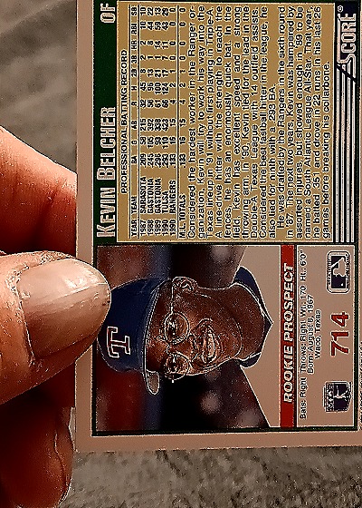 1991 Score #714 Kevin Belcher — back