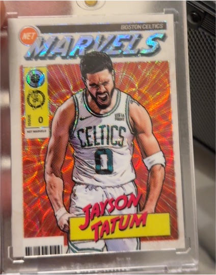 2023-24 Panini Premium Stock Net Marvels #0 Jayson Tatum — front