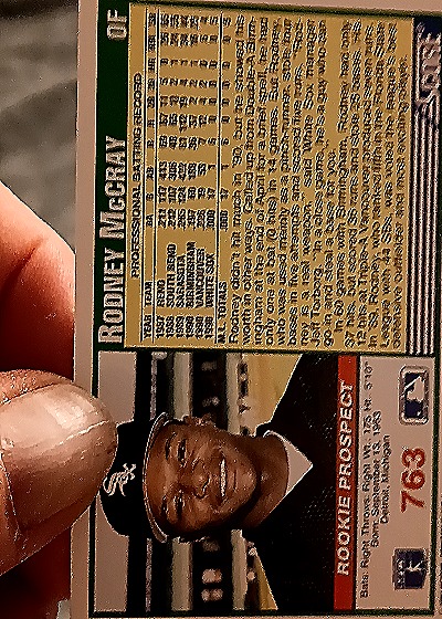 1991 Score #763 Rodney McCray — back