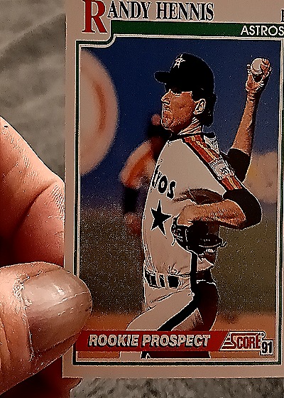 1991 Score #752 Randy Hennis Rookie Houston Astros — front