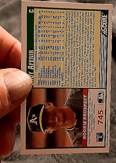 1991 Score #745 Troy Afenir — back
