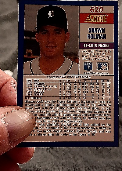 1990 Score #620 Shawn Holman — back
