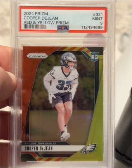 2024 Panini Prizm #321 Cooper DeJean Red & Yellow Prizm — front