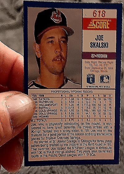 1990 Score #618 Joe Skalski — back