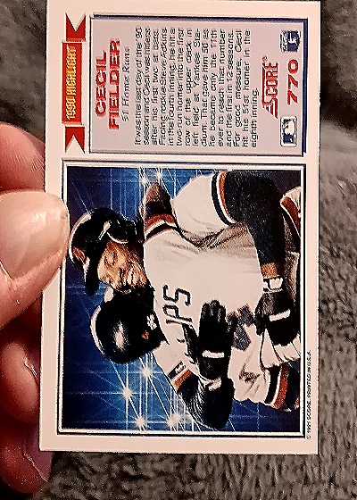 1991 Score #770 Cecil Fielder — back