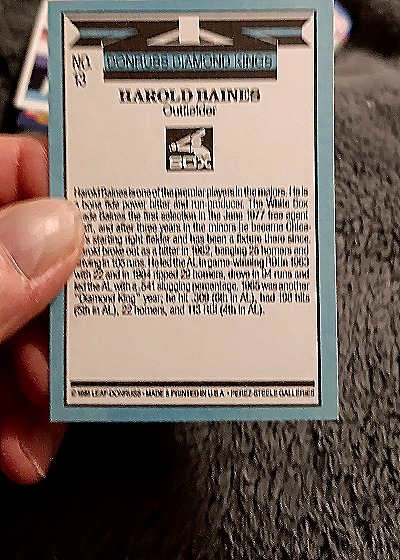 1986 Donruss #13 Harold Baines Diamond Kings — back