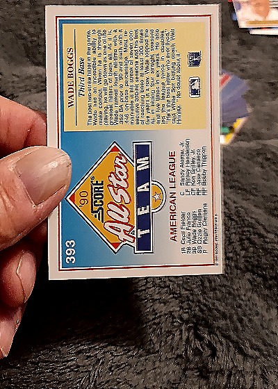 1991 Score #393 Wade Boggs — back