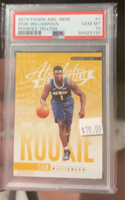 2019 Panini Absolute Memorabilia #1 Zion Williamson Yellow Rookie — front