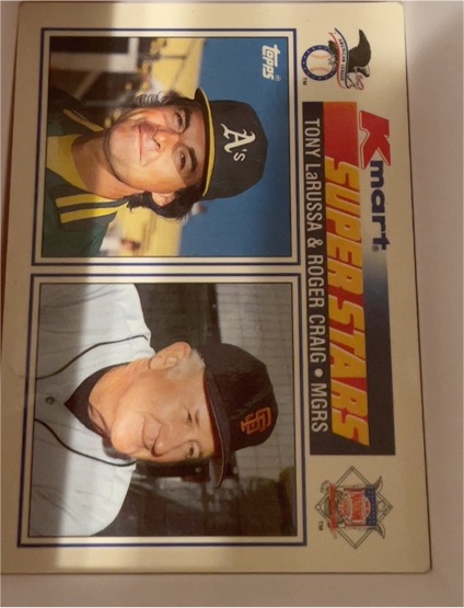 1990 Topps Kmart Super Stars #33 Tony LaRussa / Roger Craig — front