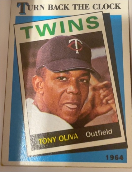 1989 Topps #665 Tony Oliva Turn Back The Clock Minnesota Twins — front