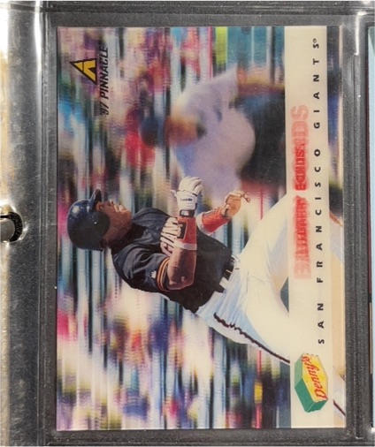 1997 Pinnacle Denny's #27 Barry Bonds — front