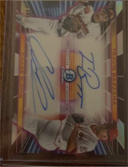 2024 Bowman Chrome Draft Dual Auto Chase Burns / Travis Bazzana — front