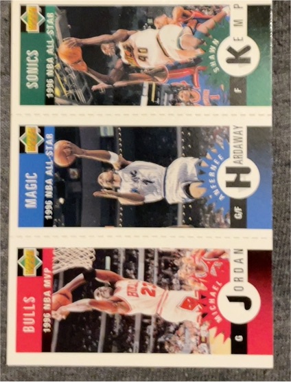 1996-97 Collector's Choice #M11 Michael Jordan / Hardaway / Kemp — front