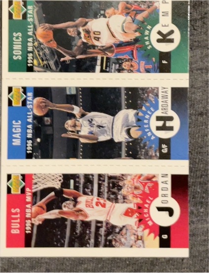 1996-97 Upper Deck Collector's Choice Mini #M11 / M60 / M78 Michael Jordan / Anfernee Hardaway / Shawn Kemp — front