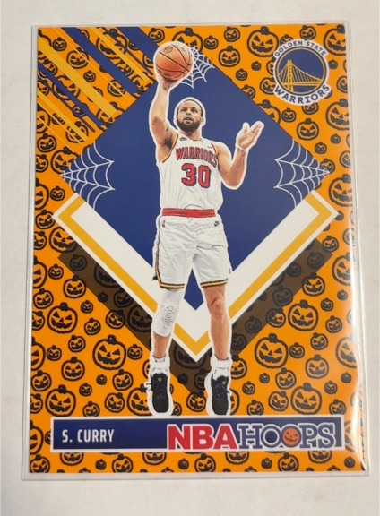 2024-25 Panini Haunted Hoops #283 Stephen Curry Tribute Orange Pumpkins — front