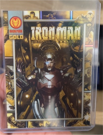 2025 Topps Chrome Marvel Iron Man Gold Card #IM-9 — front
