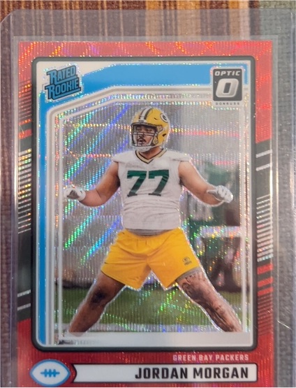 2024 Panini Donruss Optic #370 Jordan Morgan Rated Rookie Optic Preview Pink Prizm — front