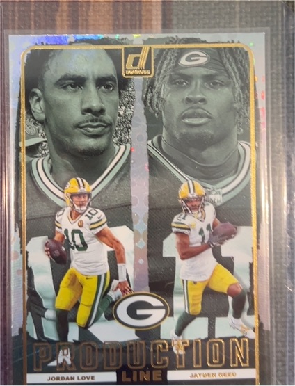 2024 Donruss #12 Jordan Love & Jayden Reed Production Line — front