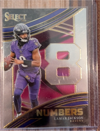 2023 Panini Select Numbers #NMB-LJA Lamar Jackson — front