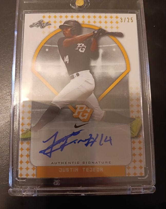 2018 Leaf Perfect Game #3/25 Justin Tejeda — front