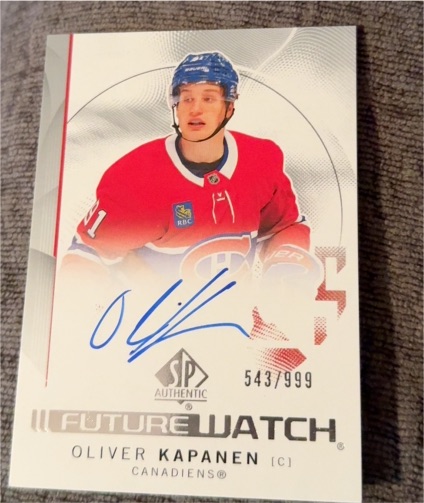 2024-25 SP Authentic Future Watch #169 Oliver Kapanen — front