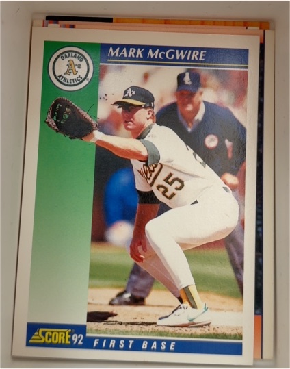 1992 Score #20 Mark McGwire — front