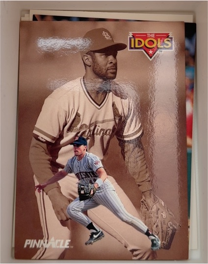 1992 Pinnacle #285 Ozzie Smith / Chuck Knoblauch The Idols — front