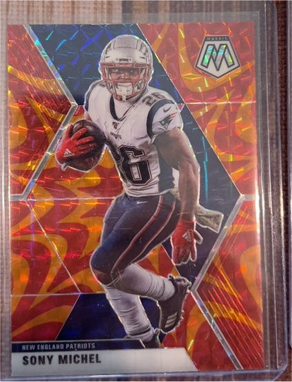 2020 Panini Mosaic #137 Sony Michel Pink Camo Prizm — front