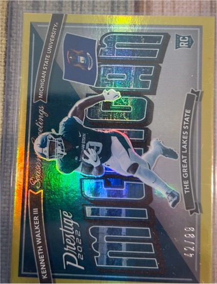 2022 Panini Prestige Seasons Greetings #SG-15 Kenneth Walker III — front
