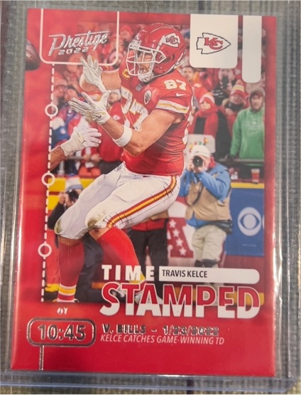 2022 Panini Prestige #TS-4 Travis Kelce Time Stamped — front