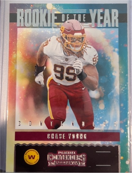 2020 Panini Contenders #RY-CYO Chase Young Rookie of the Year Contenders — front