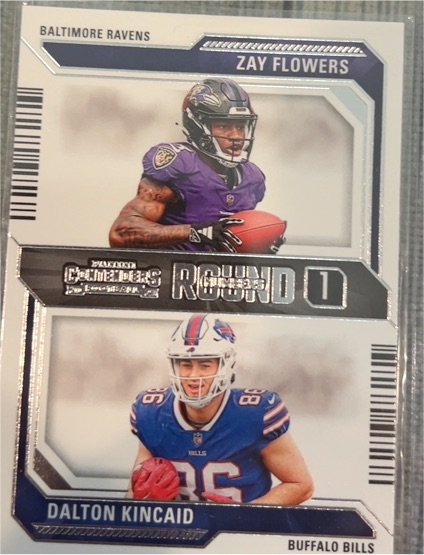 2023 Panini Contenders Round Numbers #9 Zay Flowers / Dalton Kincaid — front