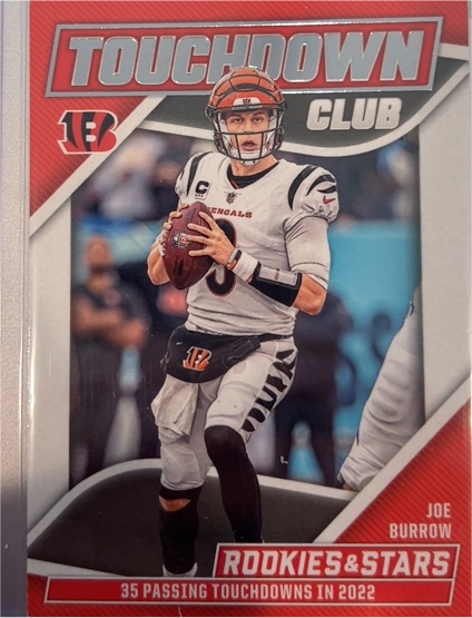 2023 Panini Rookies & Stars #TD-7 Joe Burrow Touchdown Club — front
