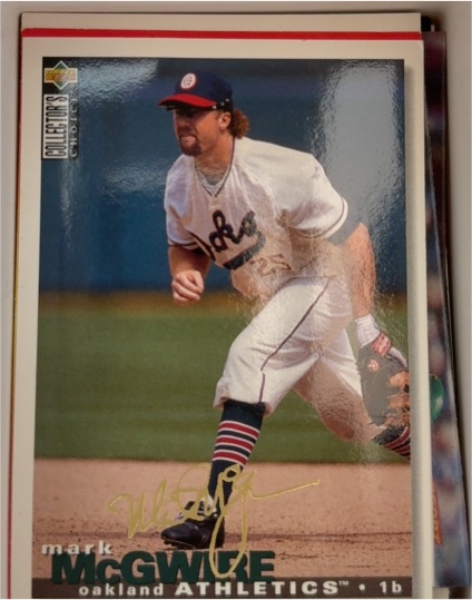 1995 Upper Deck Collector's Choice #130 Mark McGwire Silver Signature — front