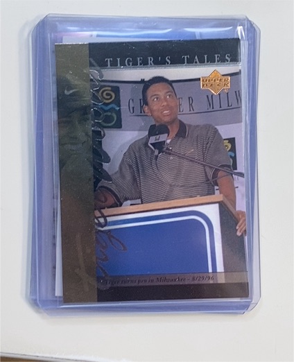 2001 Upper Deck Tiger's Tales #TT12 Tiger Woods Rookie Card — front